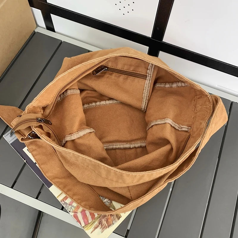 Lässige Umhängetasche aus Canvas für Damen – Schultertasche mit großem Fassungsvermögen für Reisen, Arbeit und den täglichen Gebrauch