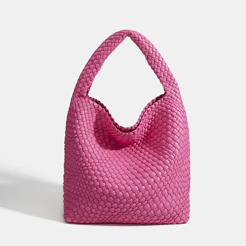 Modische Handtasche aus PU-Leder für Damen – gestreifte Tragetasche für die Arbeit und den Alltag