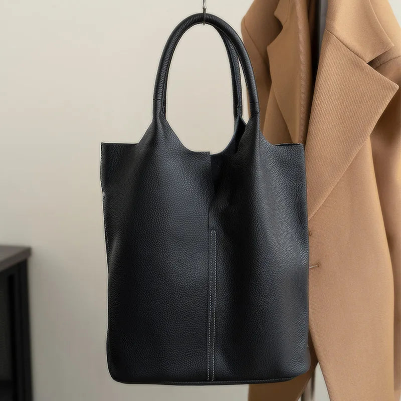 Damen-Tragetasche aus weichem Rindsleder – Schulterhandtasche mit großem Fassungsvermögen für den täglichen Gebrauch