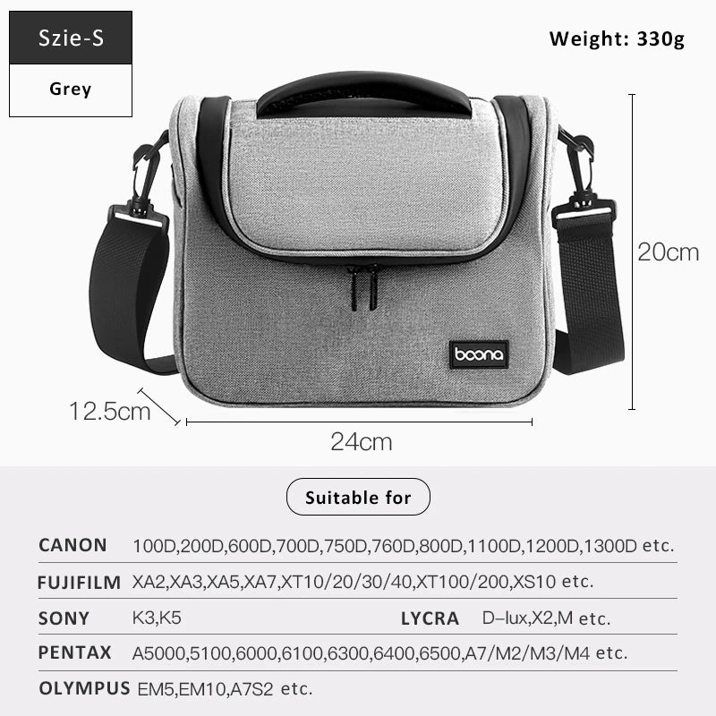 Wasserdichte DSLR-Kamera-Umhängetasche – Objektiv- und Fotoausrüstungstasche für Canon, Nikon, Sony und spiegellose Kameras