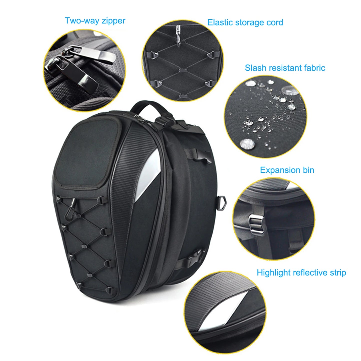 Aufbewahrungstasche für Motorradhelme – Roter Rucksack und Sitztasche mit doppeltem Verwendungszweck für Motorradreisen und Gepäck