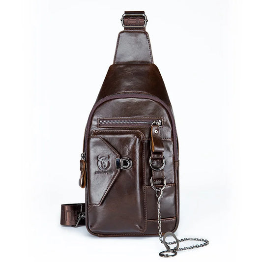Herren-Brusttasche aus echtem Leder von BULLCAPTAINN – Sling Shoulder Crossbody