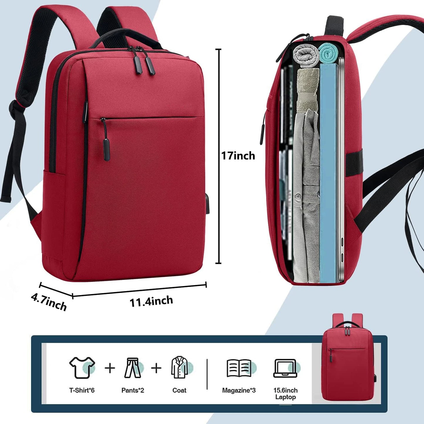Leichter Laptop-Rucksack für Damen – Elegante Business-Tasche mit Seitentaschen für Arbeit und Reisen