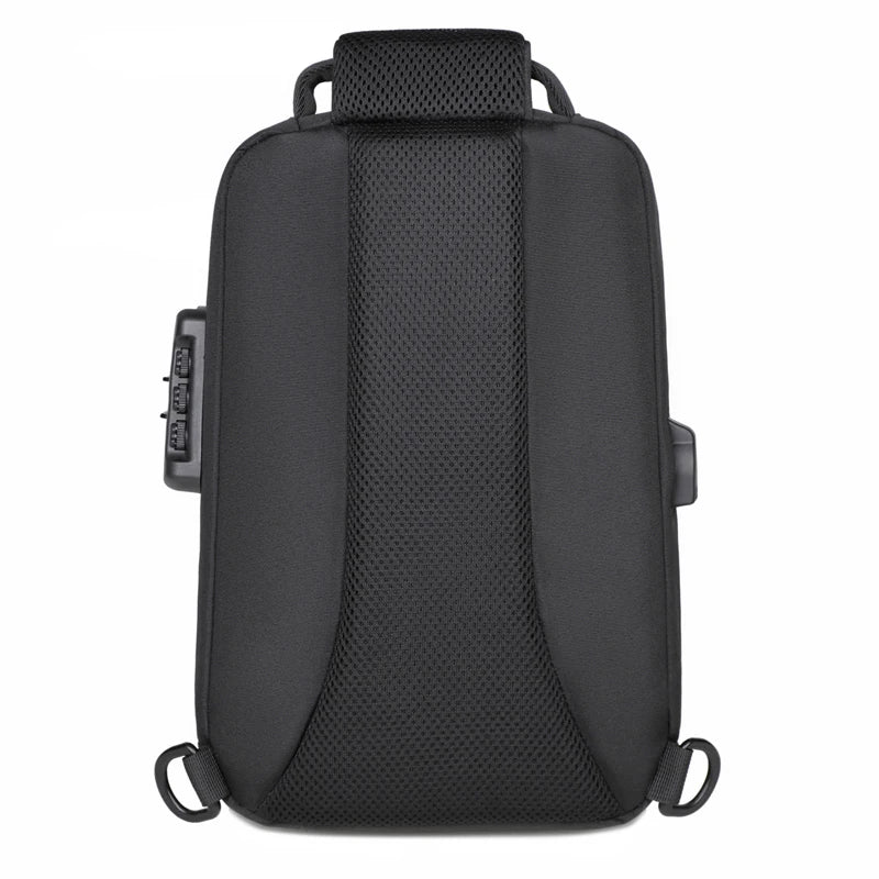 Diebstahlsichere Crossbody-Brusttasche für Herren – USB-Ladeanschluss, Zahlenschloss und Schultertasche für unterwegs