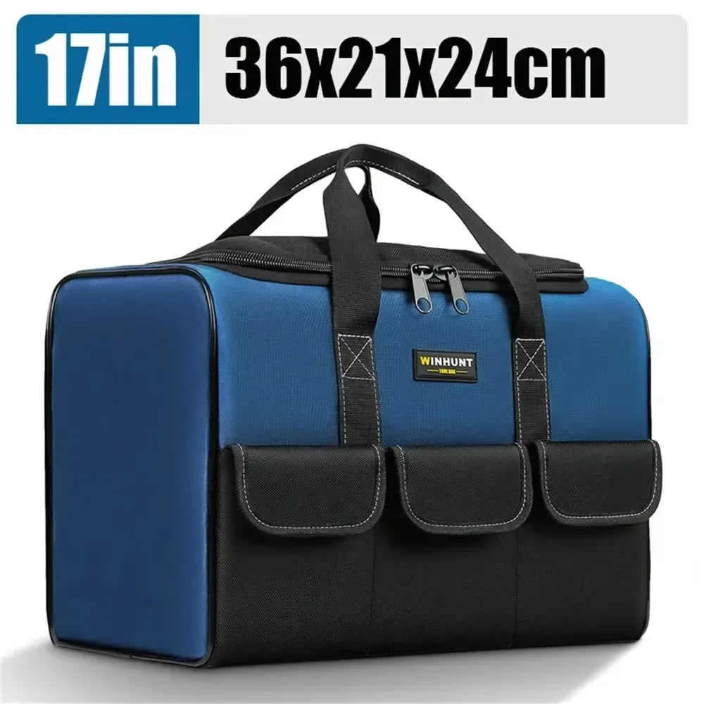 Wasserdichte Werkzeugtasche mit 30 % mehr Kapazität – Werkzeugtasche mit mehreren Taschen für Elektriker und Bauunternehmer