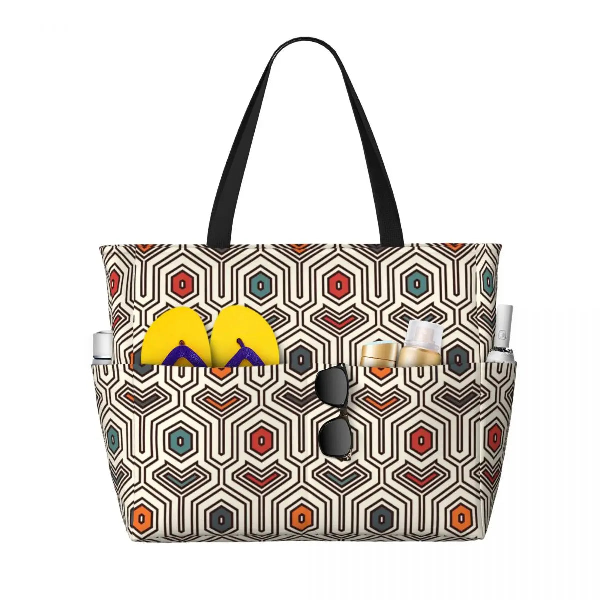 Custom Ethnic Print Travel Tote Bag Women Large Capacity