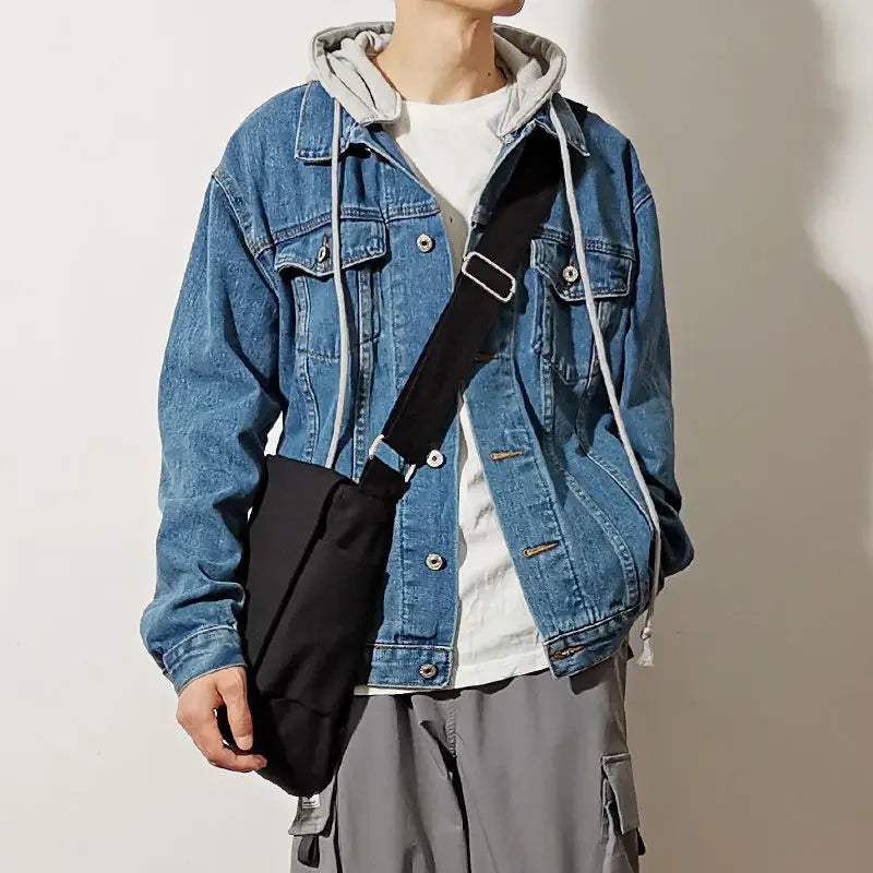Schwarze Umhängetasche aus Canvas für Herren – Messenger mit mehreren Taschen und großem Fassungsvermögen für Reisen und den täglichen Gebrauch