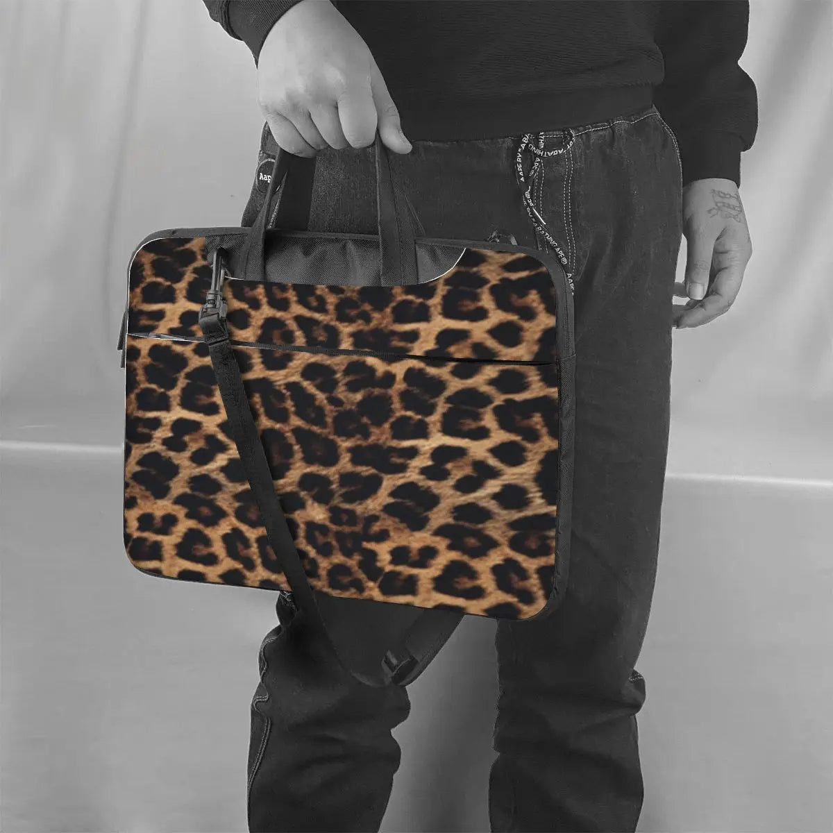 Laptoptasche mit Leopardenmuster – Stilvolle Schutzhülle und Umhängetasche für 13-, 14- und 15,6-Zoll-Laptops und MacBook Pro/Air