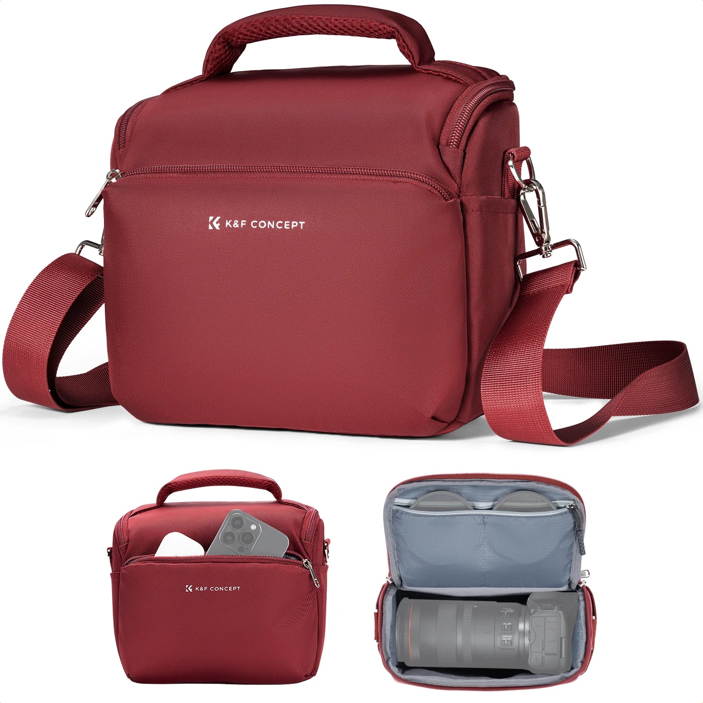 K&F Concept Wasserdichte Kameratasche – Kompakter Umhängerucksack für DSLR, SLR und Instax Mini 12
