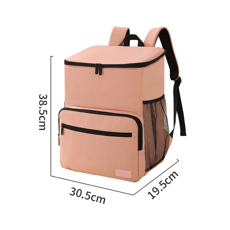 Isolierter Kühlrucksack – Wasserdichte Reisetasche mit großem Fassungsvermögen und PEVA-Futter, Oxford-Stoff, ideal für Bier, Eis und Outdoor