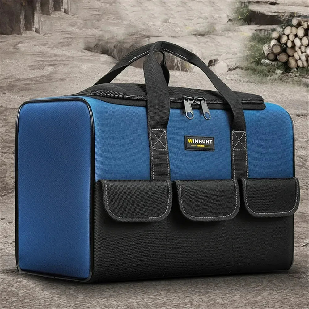 Wasserdichte Werkzeugtasche mit 30 % mehr Kapazität – Werkzeugtasche mit mehreren Taschen für Elektriker und Bauunternehmer