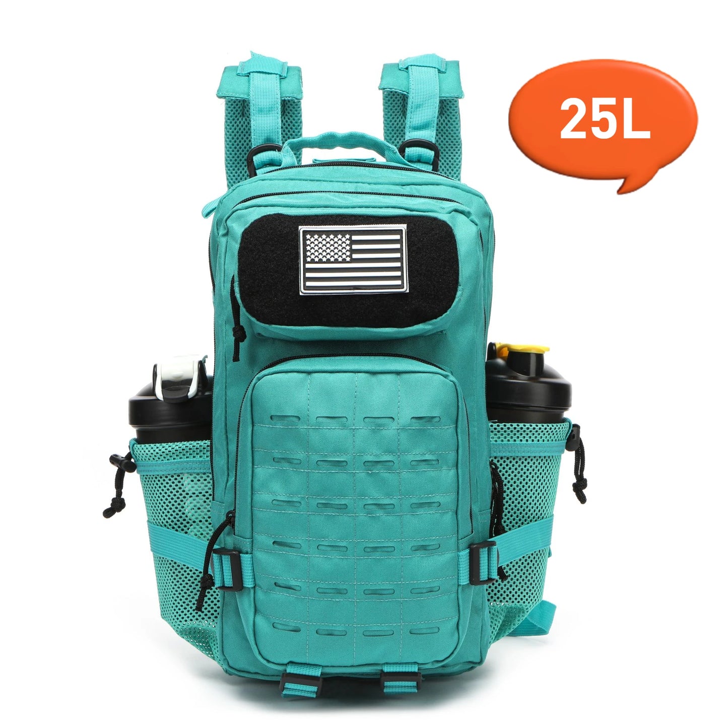 25L/50L Tactical MOLLE Backpack – Hunting, Hiking & Gym Rucksack for Men with 2 Bottle Holders, EDC Outdoor Bag