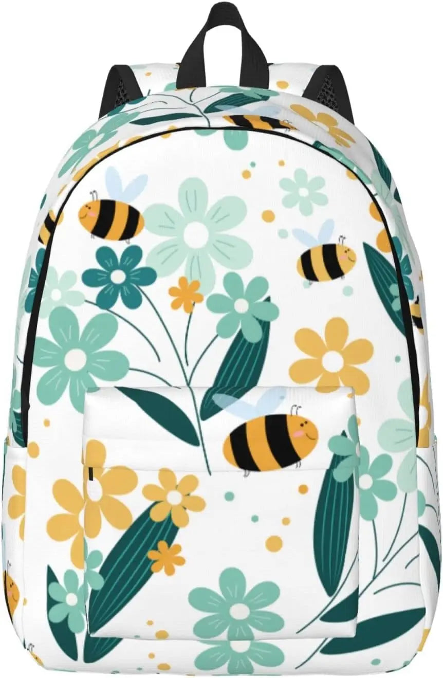 Honey Bee Canvas Laptop-Rucksack – Leichter Unisex-Tagesrucksack für Reisen und Outdoor