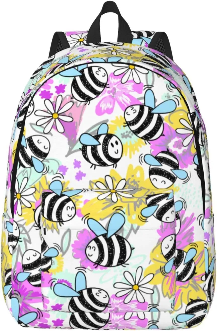 Honey Bee Canvas Laptop-Rucksack – Leichter Unisex-Tagesrucksack für Reisen und Outdoor