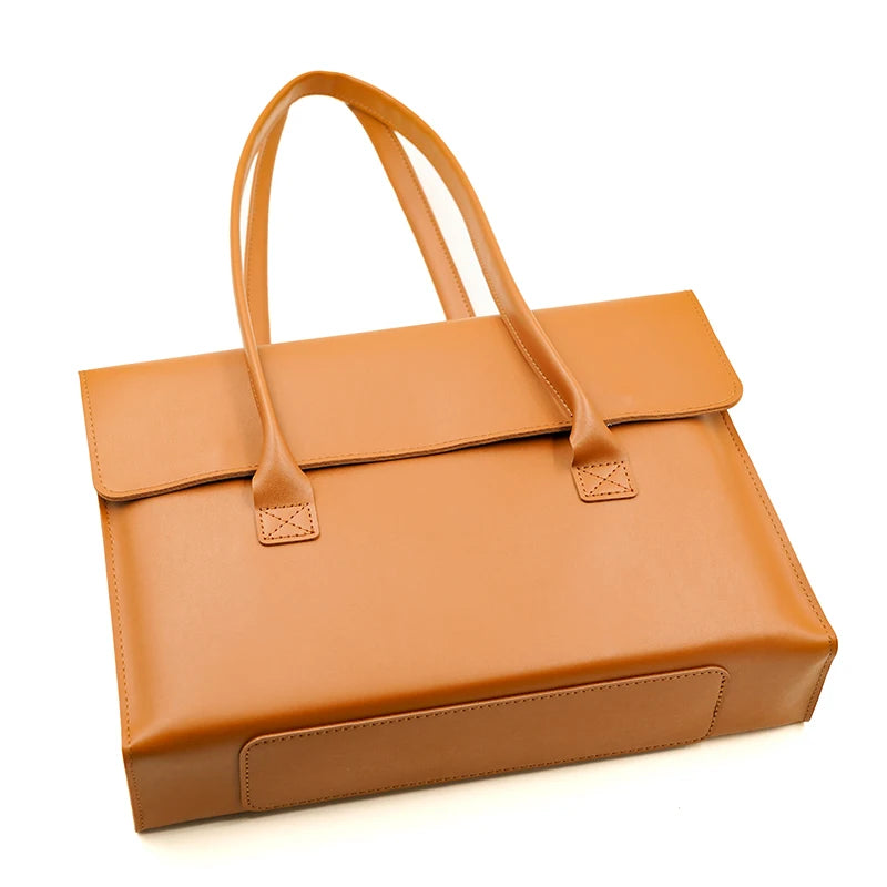 Laptoptasche aus PU-Leder für Damen – Stilvolle Schultertasche für Arbeit und Reisen