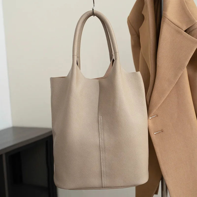 Damen-Tragetasche aus weichem Rindsleder – Schulterhandtasche mit großem Fassungsvermögen für den täglichen Gebrauch