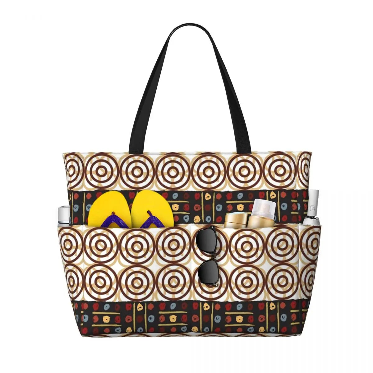 Custom Ethnic Print Travel Tote Bag Women Large Capacity