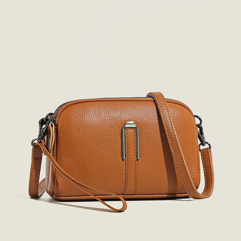 Luxuriöse Crossbody-Handytasche aus echtem Leder – Elegante Schultertasche für Damen