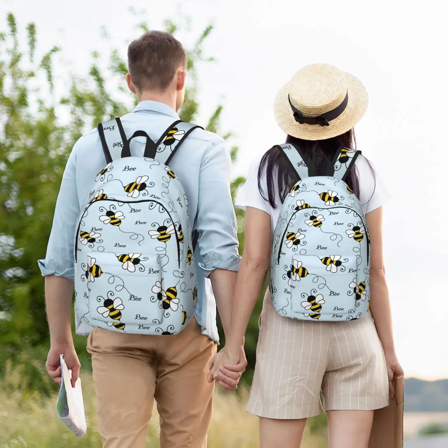 Honey Bee Canvas Laptop-Rucksack – Leichter Unisex-Tagesrucksack für Reisen und Outdoor