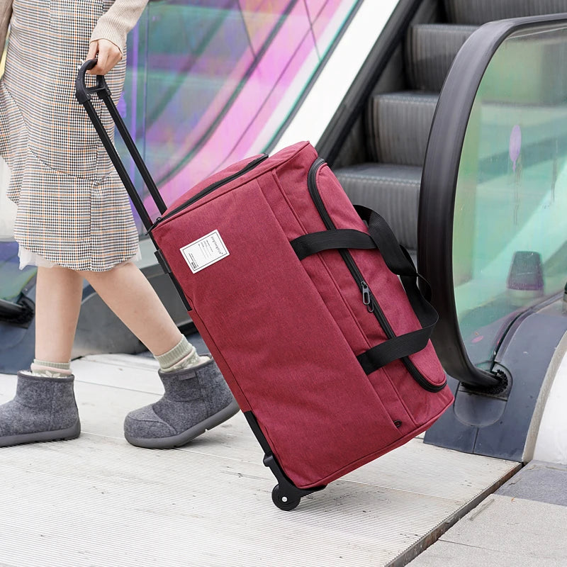 Wasserdichte Reisetasche mit Rollen – Geräumiges und stabiles Gepäck mit Griff für Geschäftsreisen, Fitness und Kurzurlaube