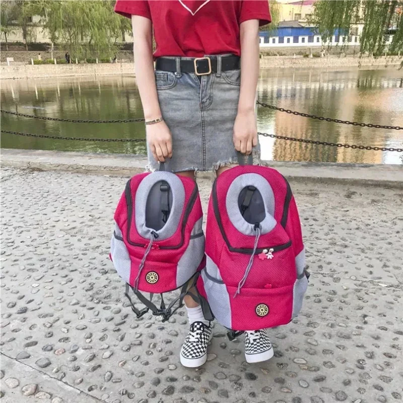 Tragerucksack für kleine Hunde – Reisetasche für Haustiere mit zwei Fächern und externem Stauraum zum Wandern und für den täglichen Gebrauch