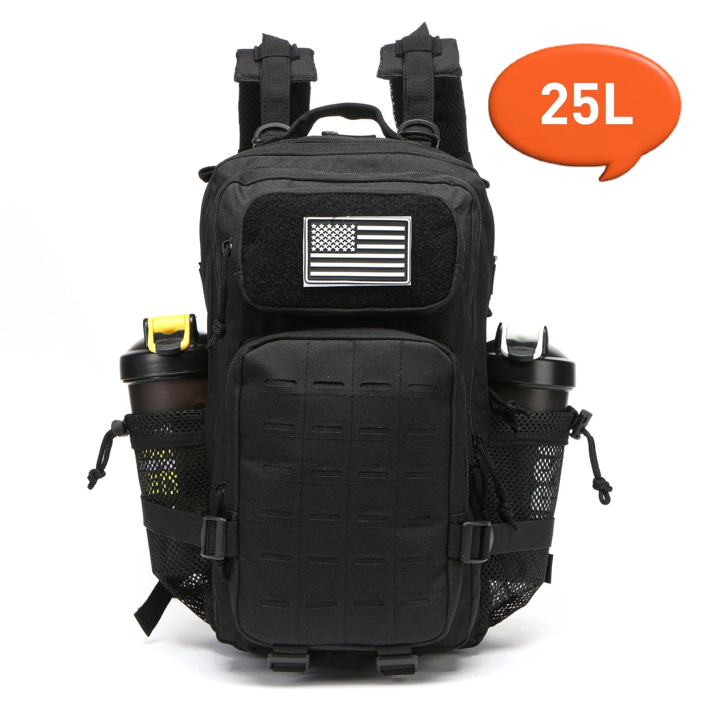 25L/50L Tactical MOLLE Backpack – Hunting, Hiking & Gym Rucksack for Men with 2 Bottle Holders, EDC Outdoor Bag