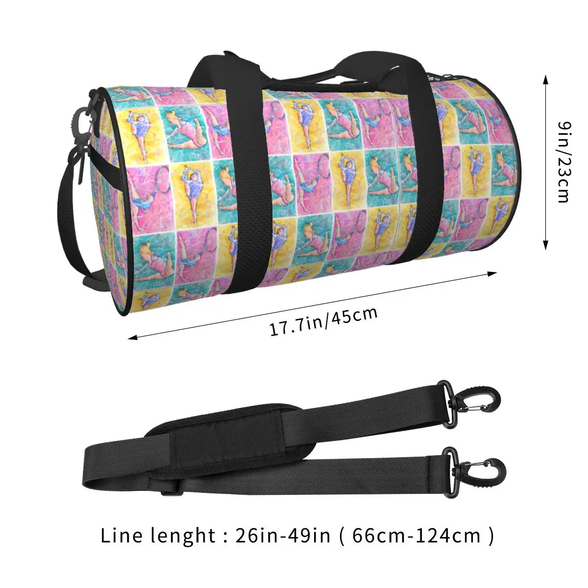 Turntasche für Mädchen – Große Oxford-Sport- und Reisetasche mit stylischem Design