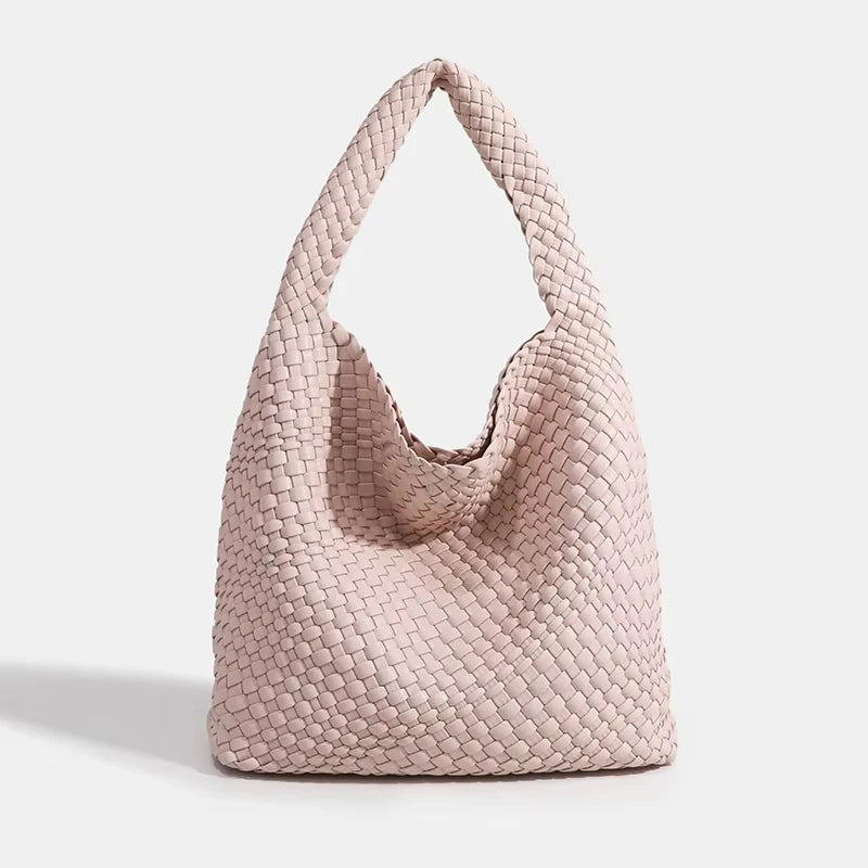 Modische Handtasche aus PU-Leder für Damen – gestreifte Tragetasche für die Arbeit und den Alltag