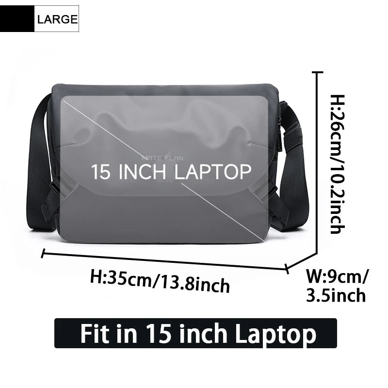 Stilvoller Minimalismus, wasserdichte Umhängetasche für Herren, Laptop, Messenger-Tasche, einfache, lässige Reise-Schultertasche aus Nylon für Männer, Schultasche