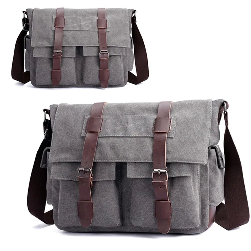Men's Vintage Canvas Bag Men Casual Crossbody Bag For Men Messenger Bag Man Travel Shoulder Bags Bolsa Masculina High Quality