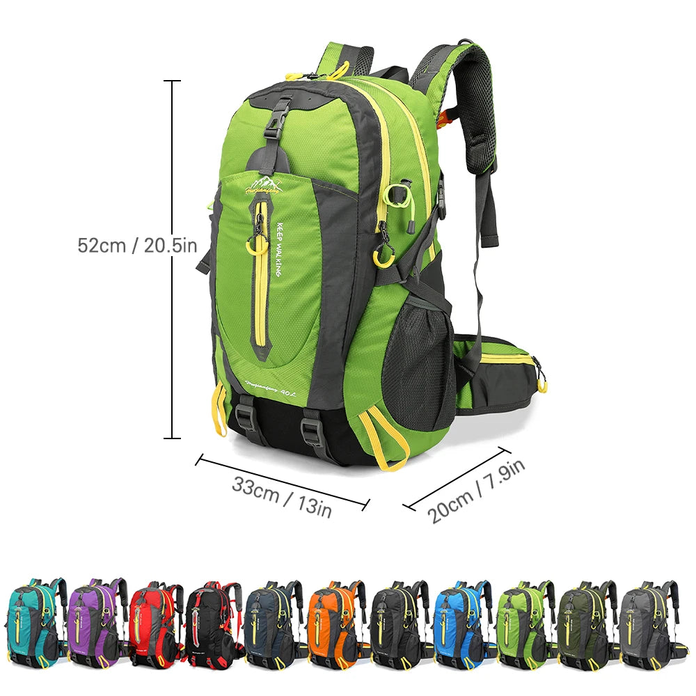 40L Water Resistant Travel Backpack Camp Hiking Trekking Climb