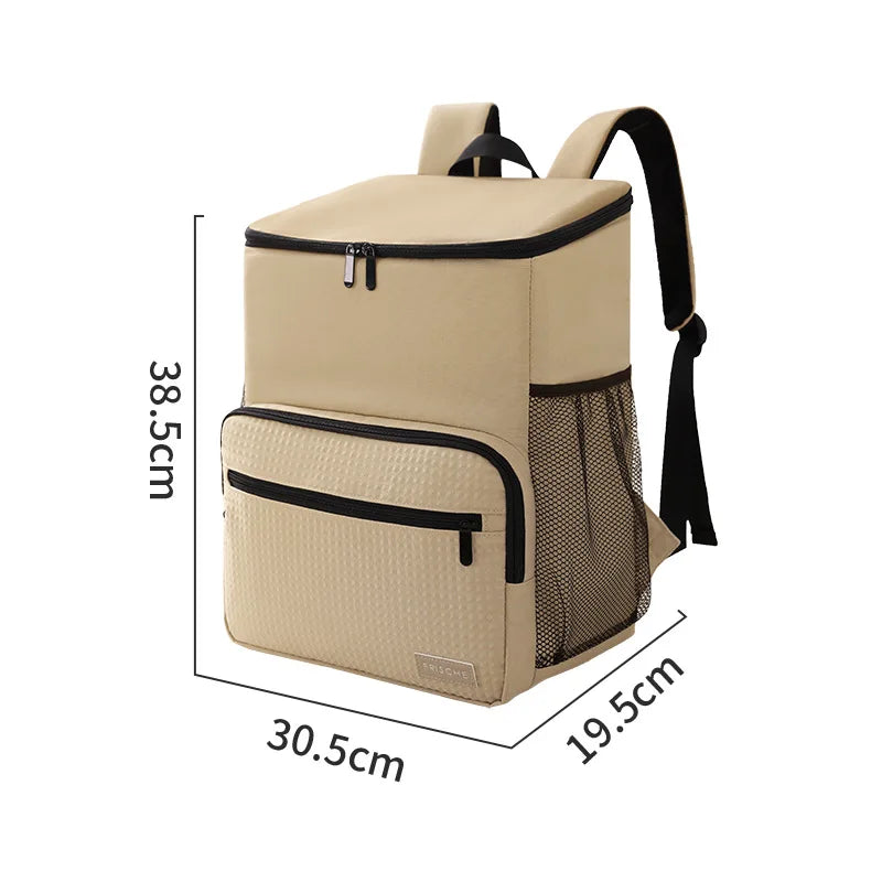 Isolierter Kühlrucksack – Wasserdichte Reisetasche mit großem Fassungsvermögen und PEVA-Futter, Oxford-Stoff, ideal für Bier, Eis und Outdoor