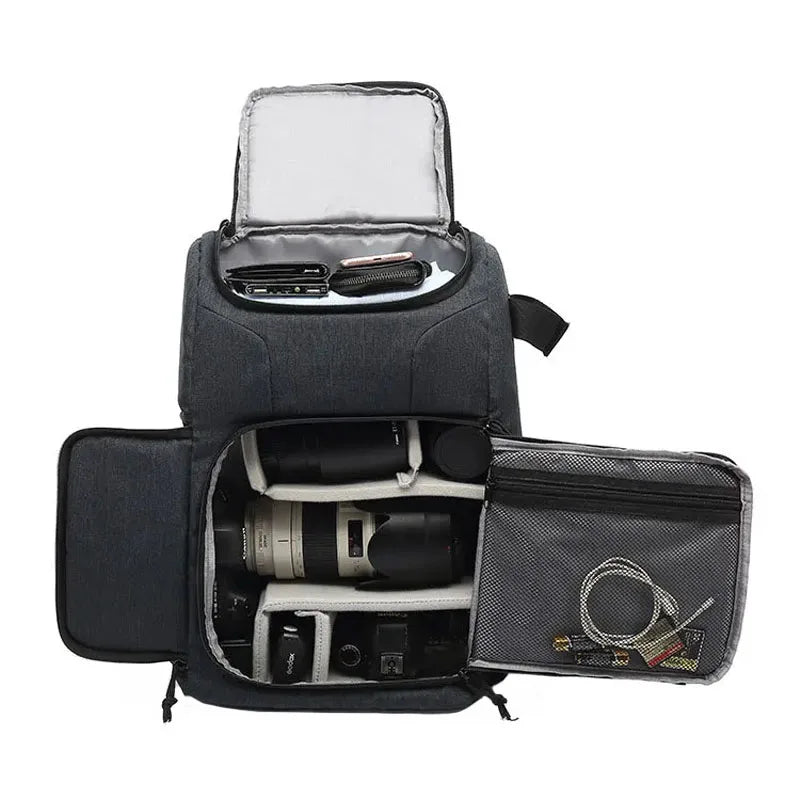 Wasserdichter Kamerarucksack – Reisefotografietasche mit Laptopfach & Stativhalterung für Canon, Nikon, Sony & Xiaomi