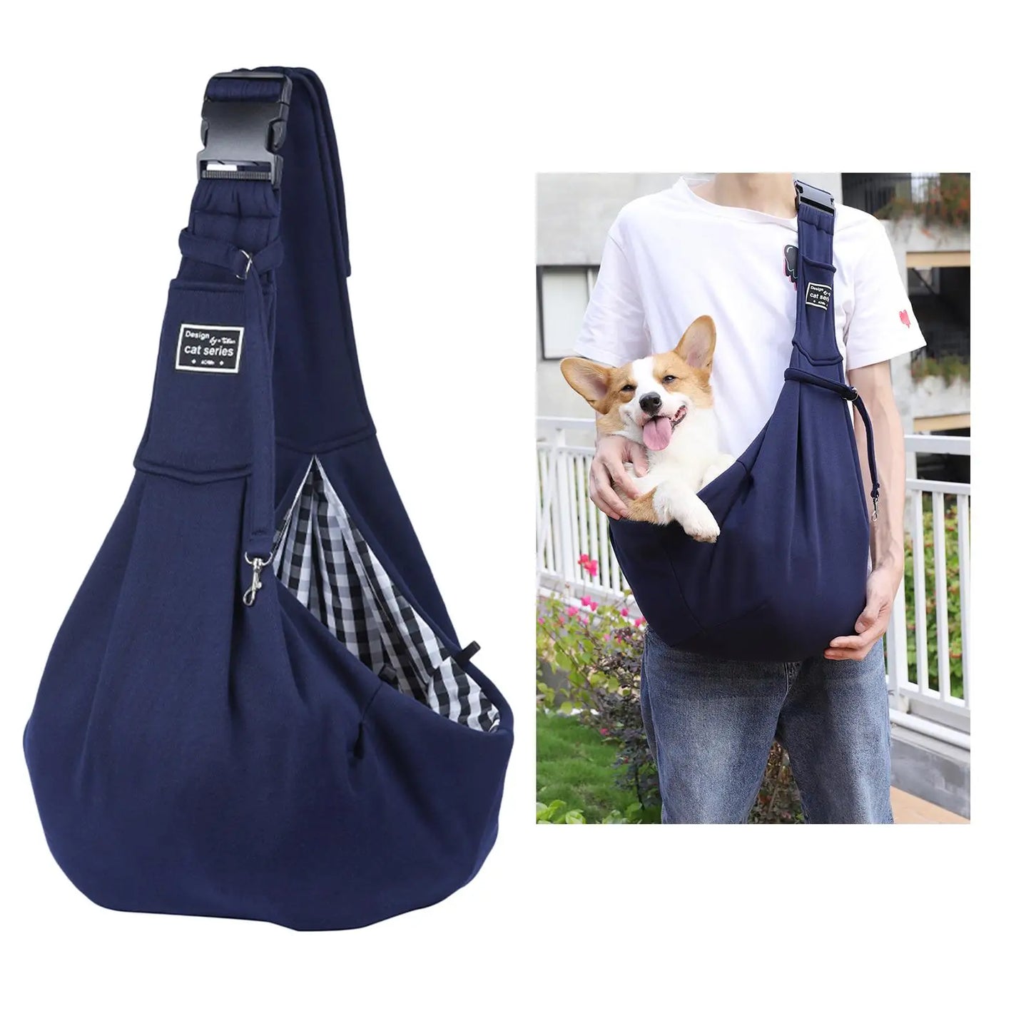 Adjustable Folding Pet Carrier Sling – Breathable Eco-Friendly Crossbody Dog Bag for Travel & Daily Use