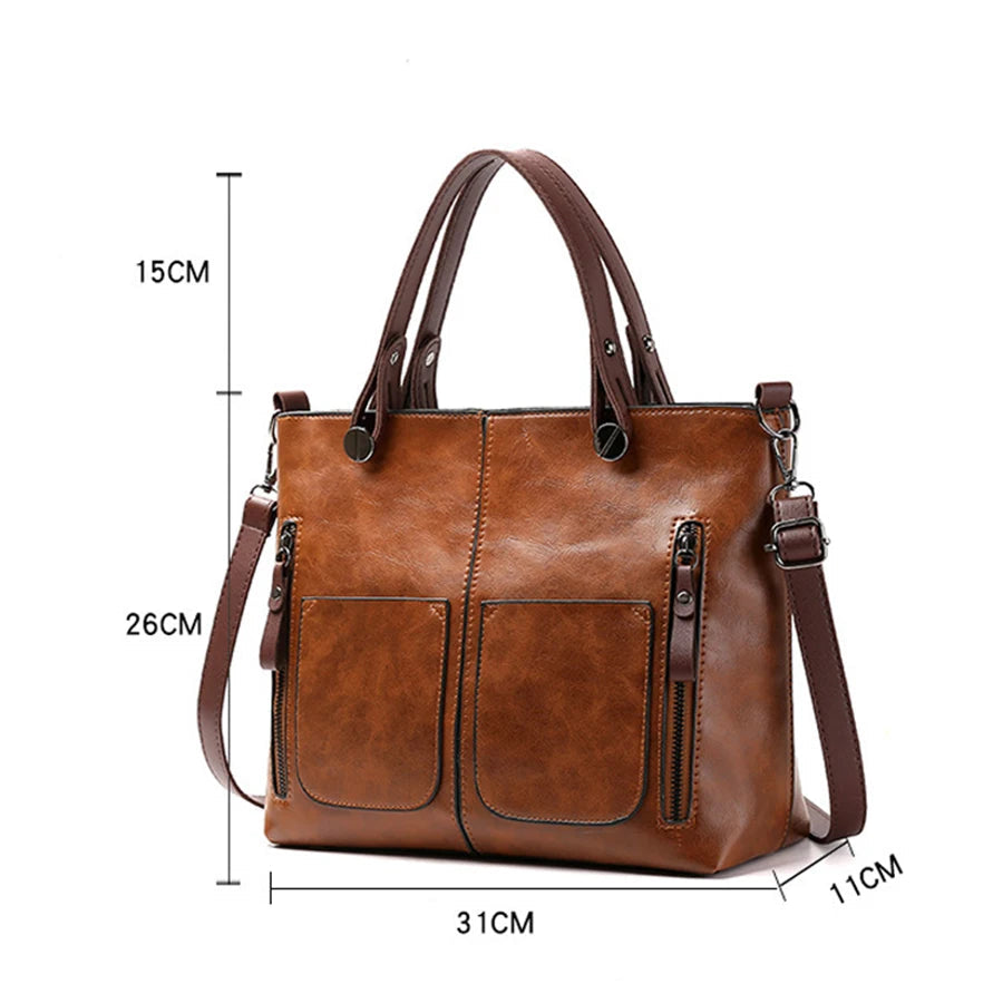 Lehrertasche aus PU-Leder für Damen – Retro-Umhängetasche im klassischen Stil für den täglichen und beruflichen Gebrauch