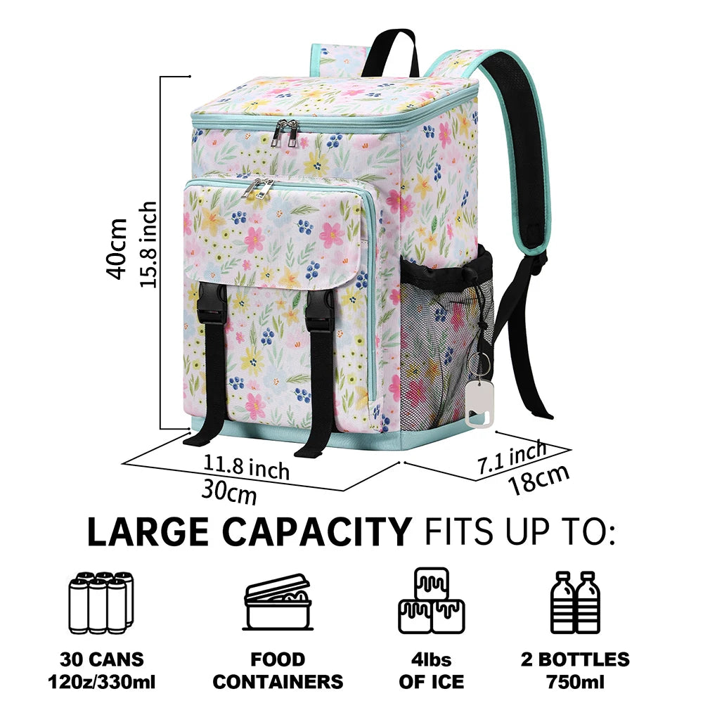 Isolierter Kühlrucksack mit Leopardenmuster – Weiche, wasserdichte Oxford-Lunchtasche für Strand, Wandern, Einkaufen und Aufbewahrung von Dosen im Sommer