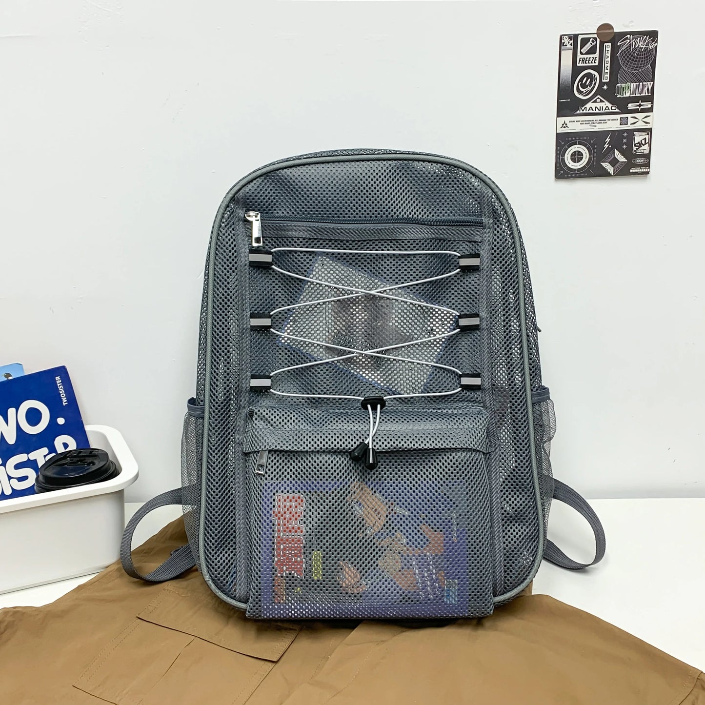 Leichter Mesh-Strandrucksack für Damen – Atmungsaktive, sandfreie Sommertasche mit mehreren Taschen
