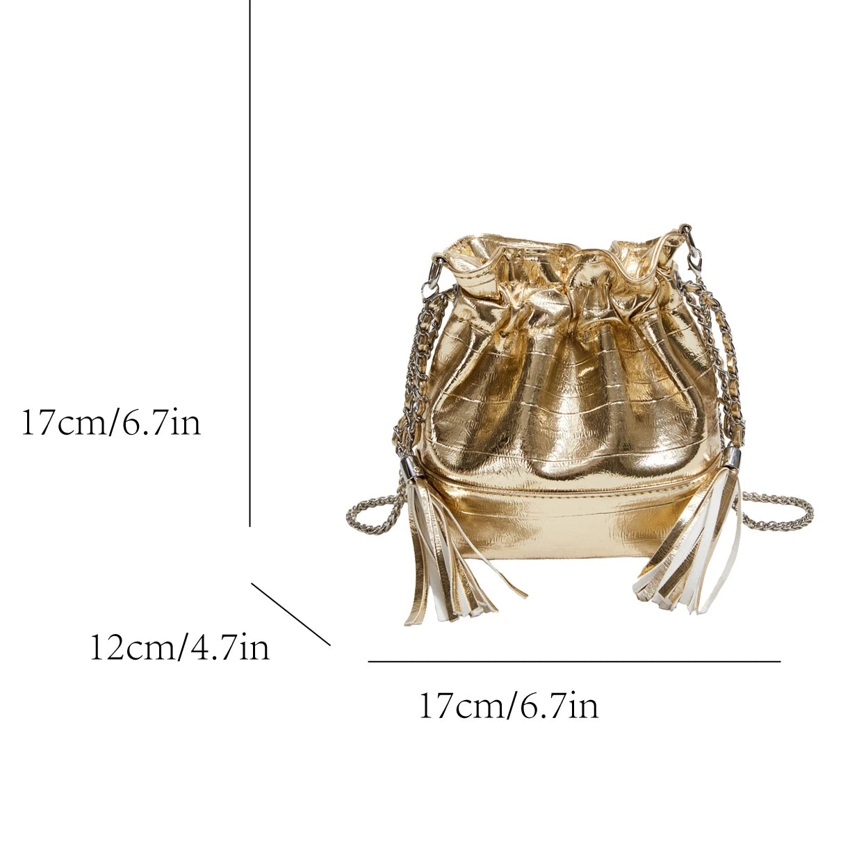 Gold- und Silberfarbene Umhängetasche für Damen – Designer-inspirierte Modehandtasche und Geldbörse
