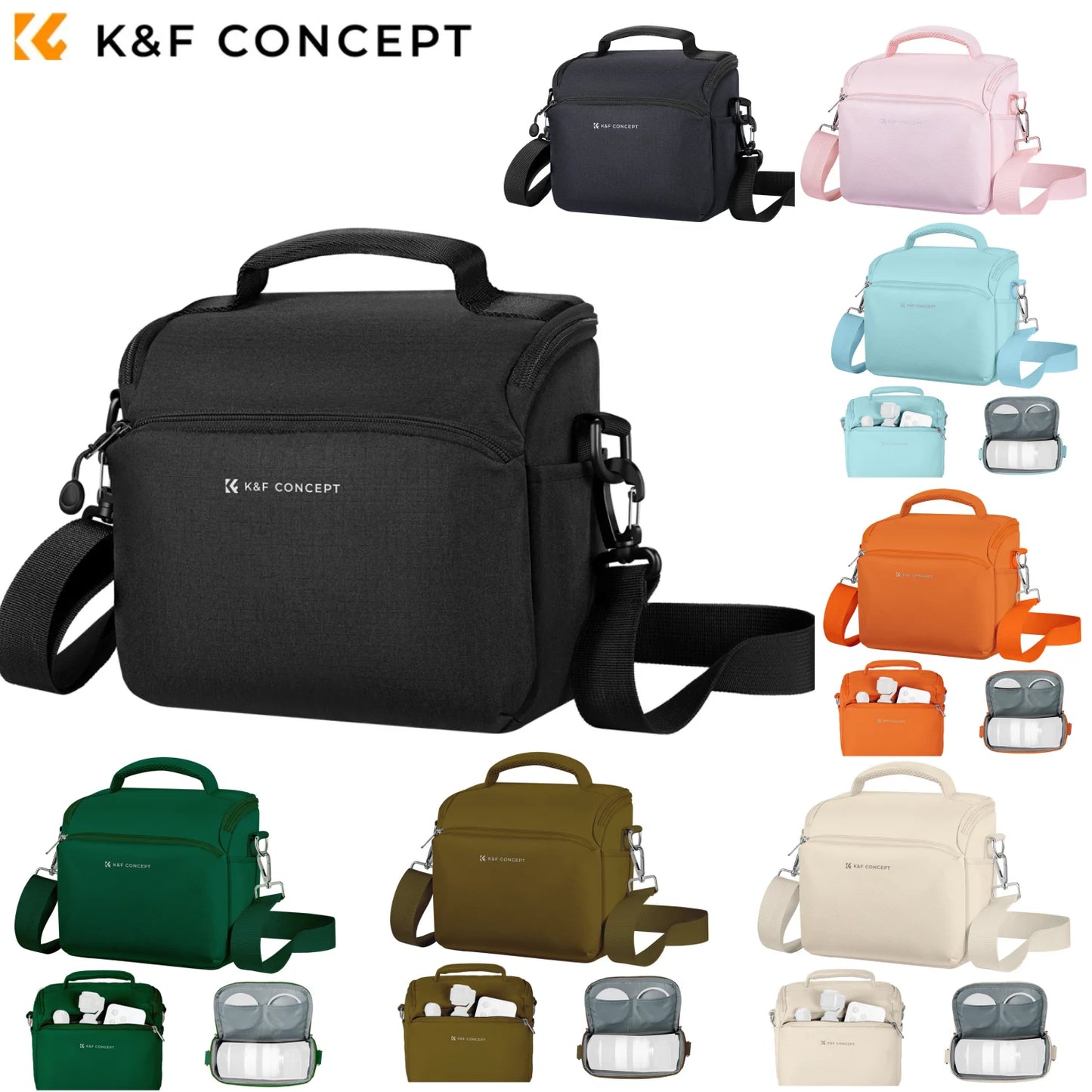 K&F Concept Wasserdichte Kameratasche – Kompakter Umhängerucksack für DSLR, SLR und Instax Mini 12