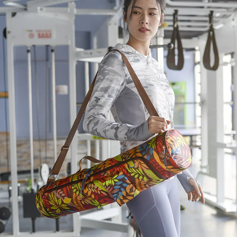 Yogamattentasche für Damen – Sporttasche mit Blumen- und farbenfrohem Design für Fitness, Pilates und Reisen