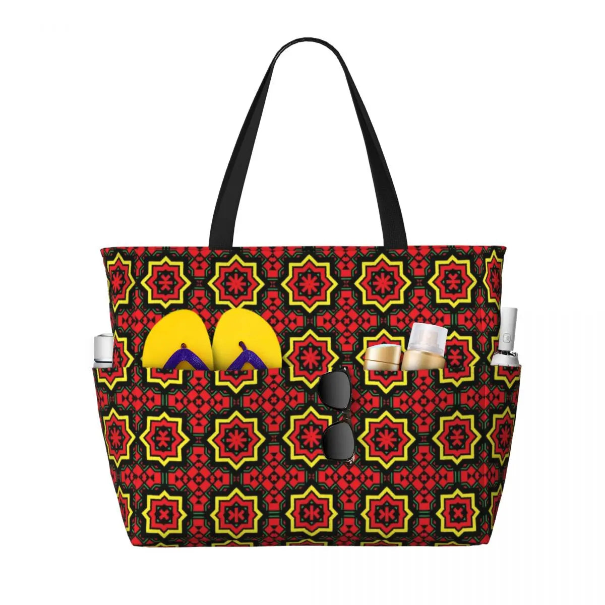 Custom Ethnic Print Travel Tote Bag Women Large Capacity