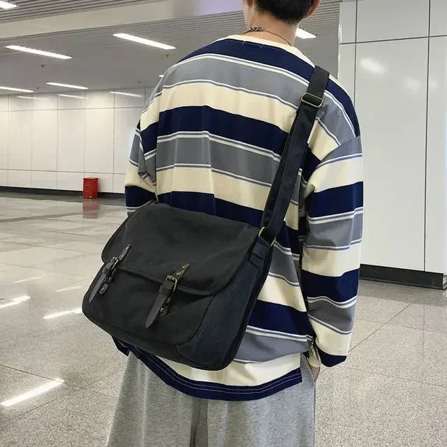 Vintage Canvas Umhängetasche – Großes Fassungsvermögen Schultertasche Messenger für Damen & Herren