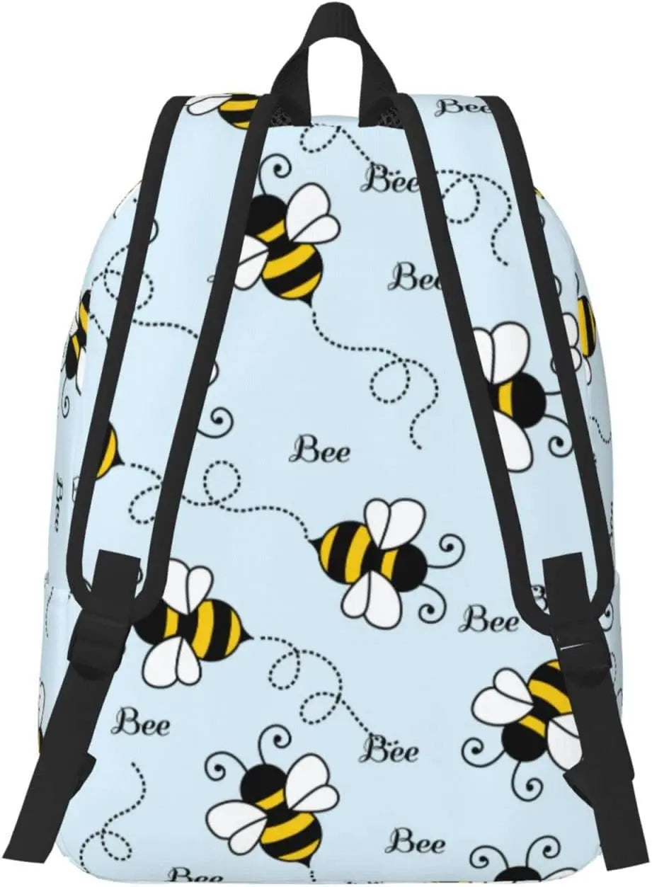 Honey Bee Canvas Laptop-Rucksack – Leichter Unisex-Tagesrucksack für Reisen und Outdoor