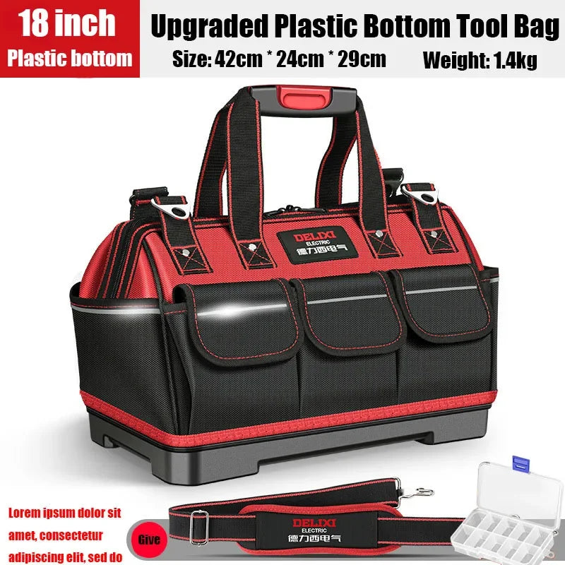 680D Oxford-Werkzeugtasche – Wasserdichter professioneller Elektriker-Organizer mit mehreren Fächern für Schraubenschlüssel und Werkzeuge
