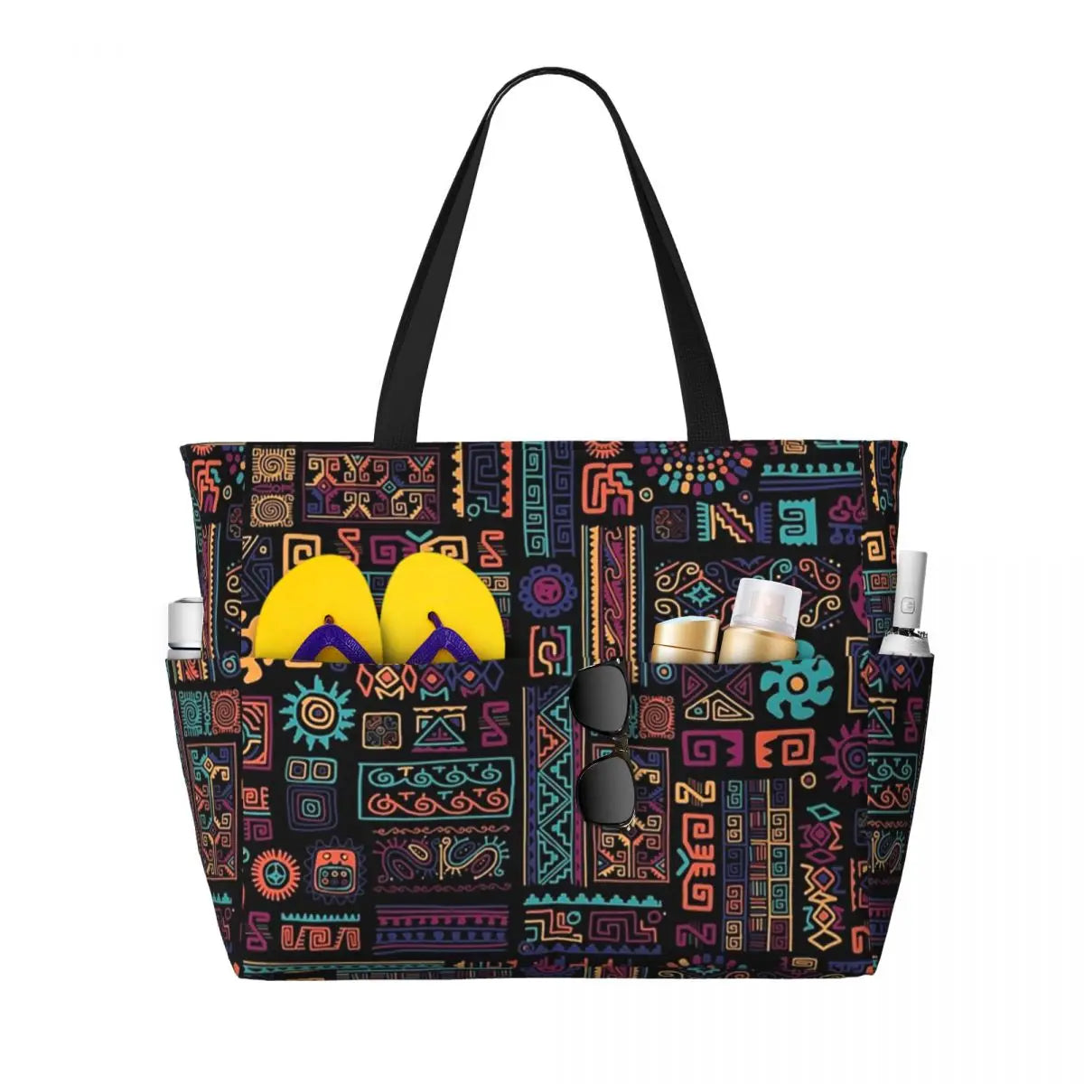 Custom Ethnic Print Travel Tote Bag Women Large Capacity