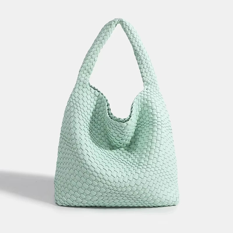 Modische Handtasche aus PU-Leder für Damen – gestreifte Tragetasche für die Arbeit und den Alltag