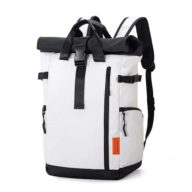 Herren Outdoor Rolltop Rucksack 20–35L – Wasserdichter Reiserucksack mit gepolstertem Air-Cushion-Gürtel