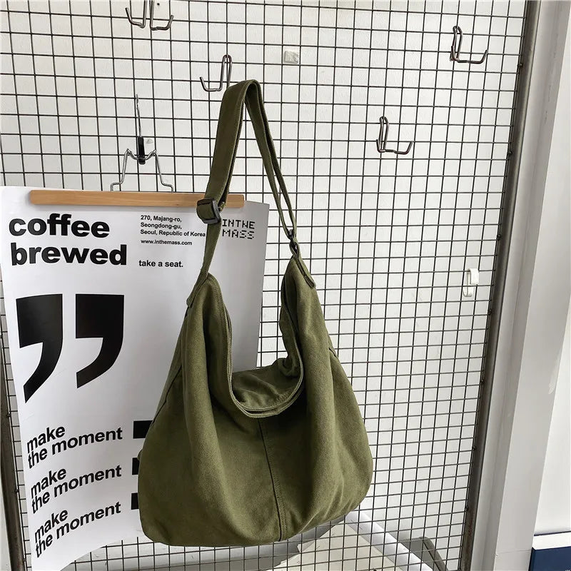 Women's Shoulder Bag Large Canvas Cotton Crossbody for Women