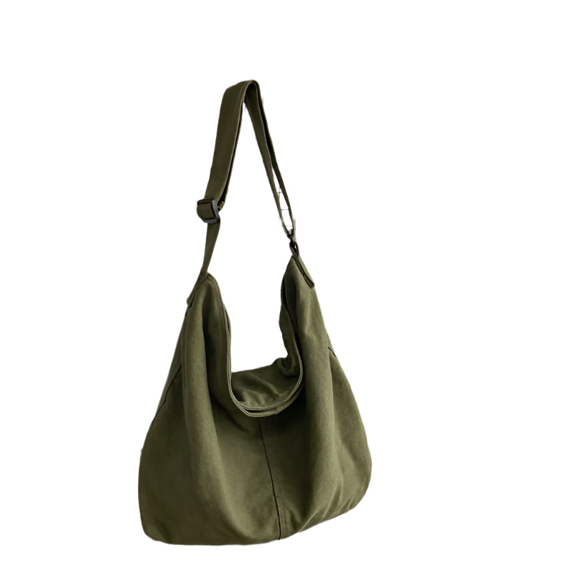 Women's Large Canvas Cotton Crossbody Bag – Casual Shoulder Tote for Daily Use, Travel & Shopping