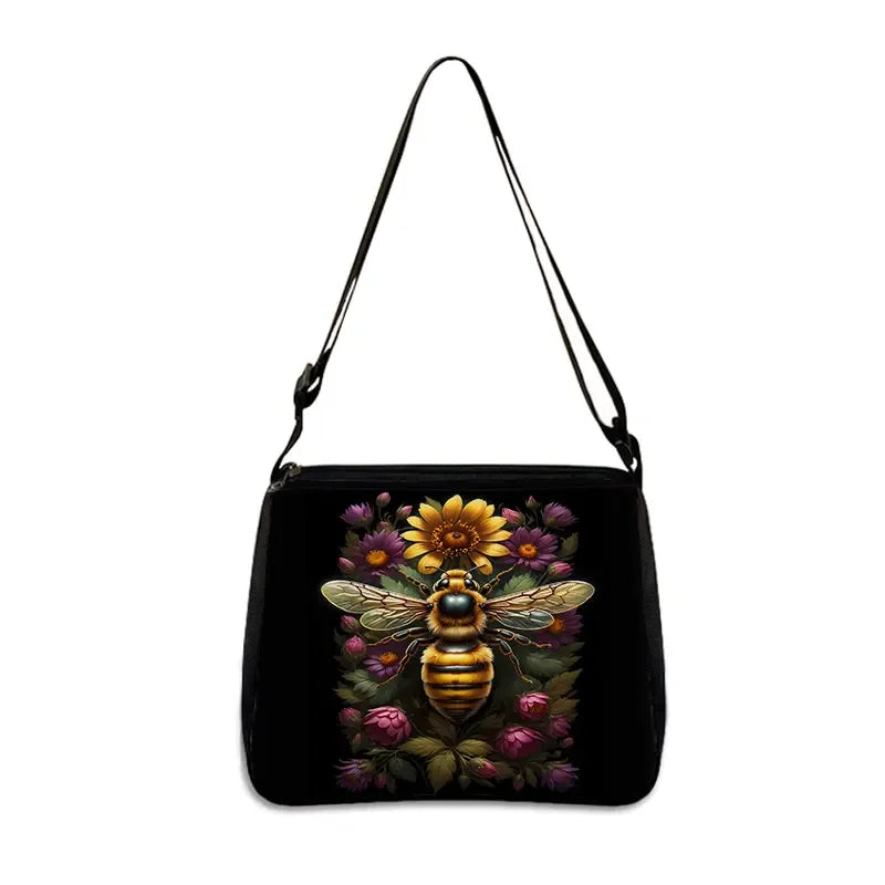 Umhängetasche mit Bienen-Print – Süße Handtasche und Handy-Geldbörse mit Honigbiene für Damen | Lustiges Reisegeschenk und Alltagsstil